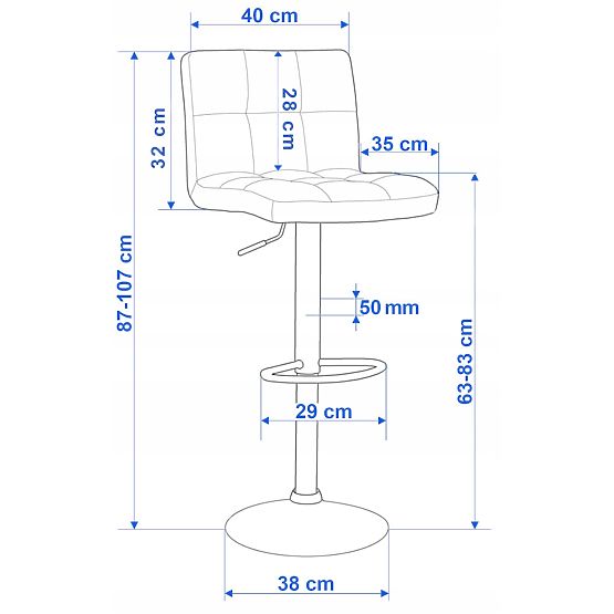 Krzesło barowe Arako szare