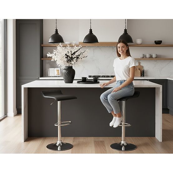 Krzesło barowe Hoker Porti czarne