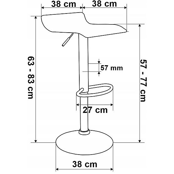 Krzesło barowe Hoker Porti czarne