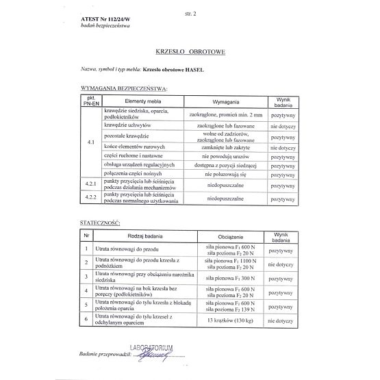 Krzesło biurowe HASEL - czarno-szare