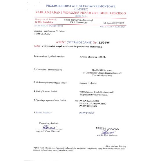 Krzesło biurowe HASEL - czarno-szare