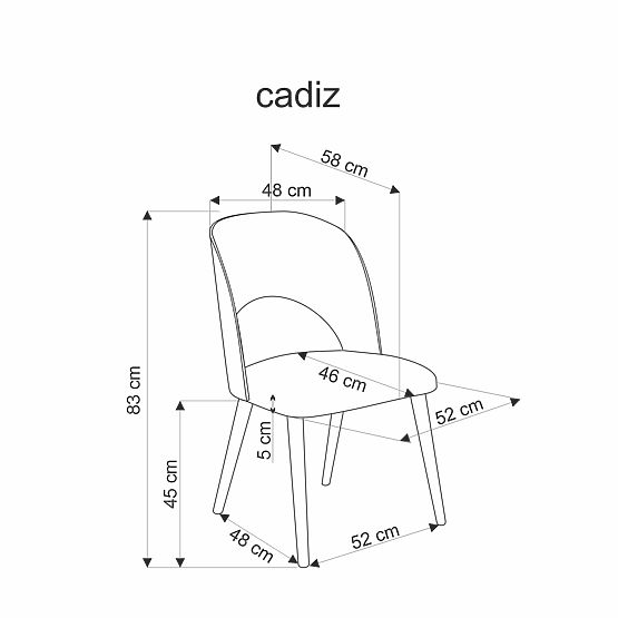 Krzesło CADIZ dąb naturalny / szary (1p=2szt)