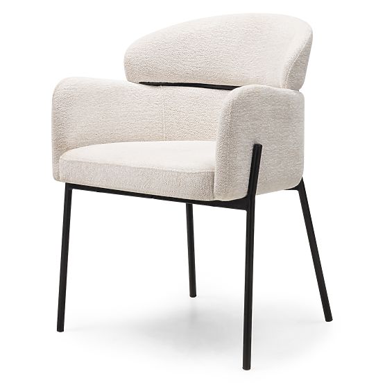 Krzesło do jadalni Granda, ecru/czarne nogi