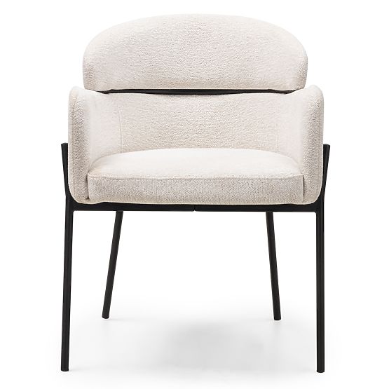 Krzesło do jadalni Granda, ecru/czarne nogi