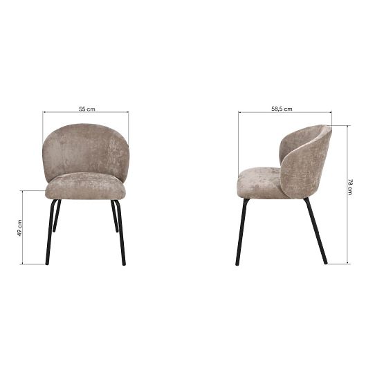 Krzesło do jadalni Larisa, brązowe/czarne nogi