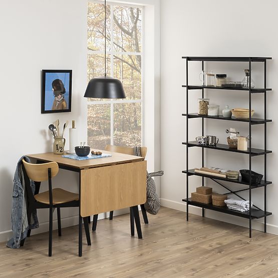 Krzesło do jadalni Roxby czarne/dąb