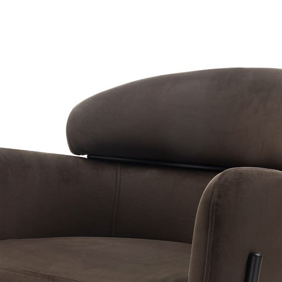 Krzesło jadalniane Granda, czekoladowe/espresso, aksamit