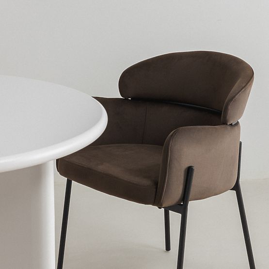 Krzesło jadalniane Granda, czekoladowe/espresso, aksamit