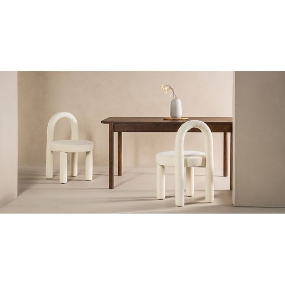 Krzesło jadalniane Ivo, ecru, boucle