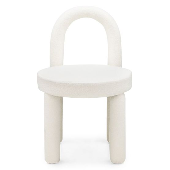 Krzesło jadalniane Ivo, ecru, boucle