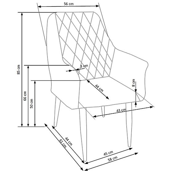Krzesło K287 szare (1p=2szt)