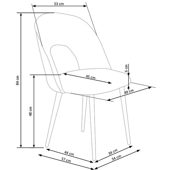 Krzesło K384 szare / czarne (1p=4szt)