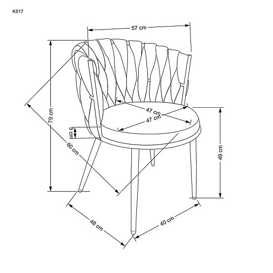Krzesło K517 ciemnozielone/złote (1p=2szt)