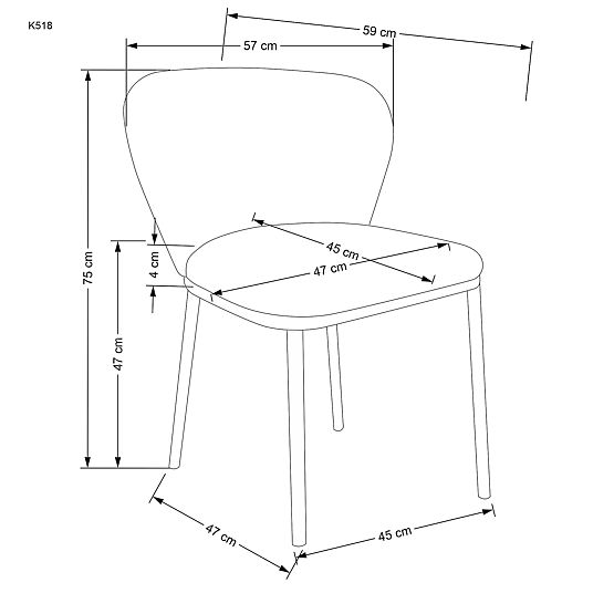 Krzesło K518, kremowe (1p=2szt)