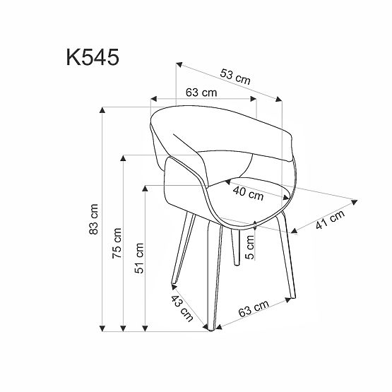 Krzesło K545 szare / orzechowe (1p=1szt)