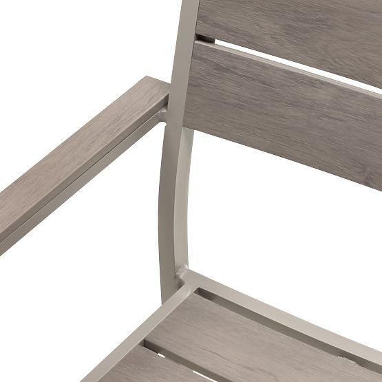 Krzesło ogrodowe Drillo aluminiowe, beżowo-szare, polywood