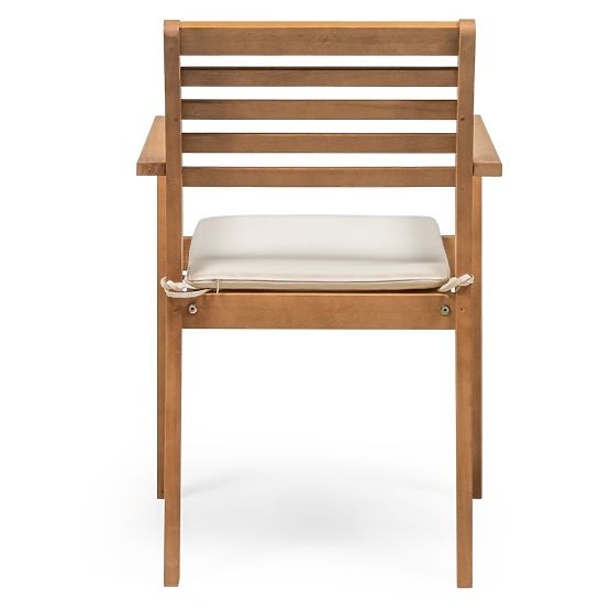 Krzesło ogrodowe Familis ll drewno eukaliptusowe FSC, wygląd teakowy, beżowe