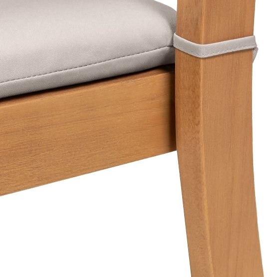 Krzesło ogrodowe Familis ll drewno eukaliptusowe FSC, wygląd teakowy, jasnoszare