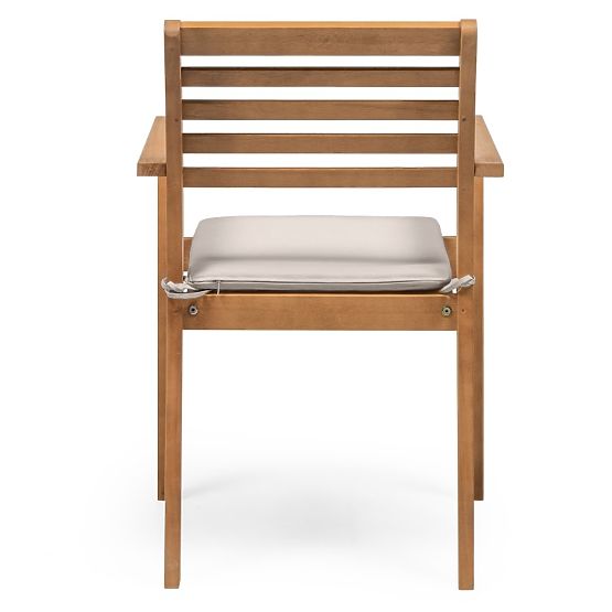 Krzesło ogrodowe Familis ll drewno eukaliptusowe FSC, wygląd teakowy, jasnoszare