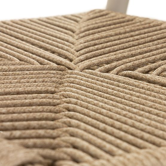 Krzesło ogrodowe Piretto, technorattan, aluminium, jasnobeżowy/jasnobrązowy