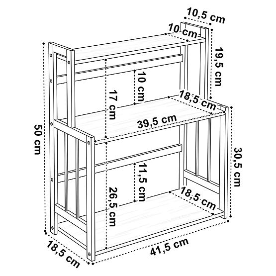 Kuchenna półka na przyprawy CEZAR Wood Brown