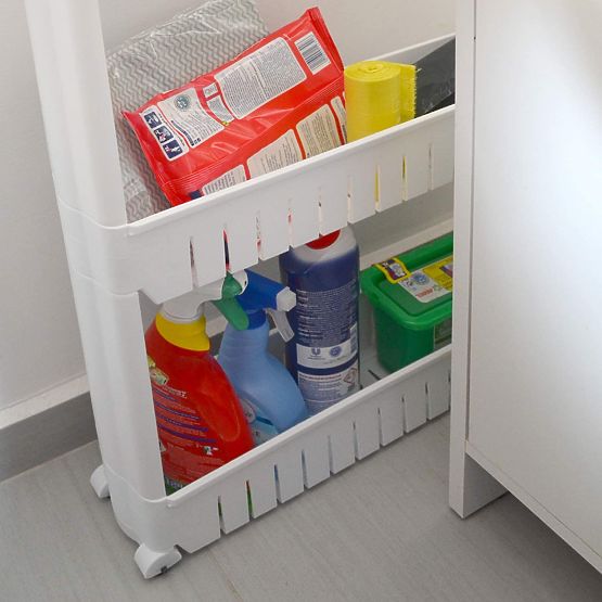 Kuchenny łazienkowy regał biały 4 poziomy Osmera