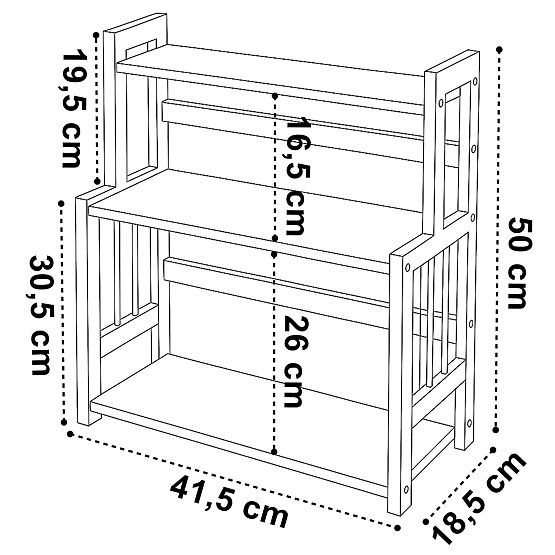 Kuchenny regał na przyprawy CEZAR NATURAL BLACK