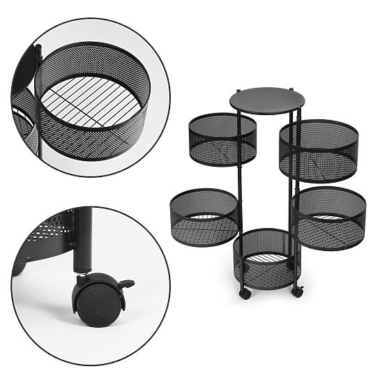 Kuchenny regał pomocnik organizator obrotowe półki 5 poziomów metalowy ModernHome