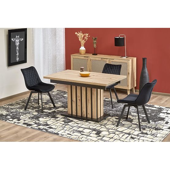 LAMELLO stół rozkładany 160-210/90 cm dąb artisan/czarny