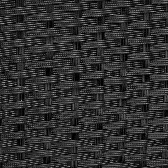 Ławka ogrodowa z technoratanu sofa CORDOBA czarna z szarymi poduszkami