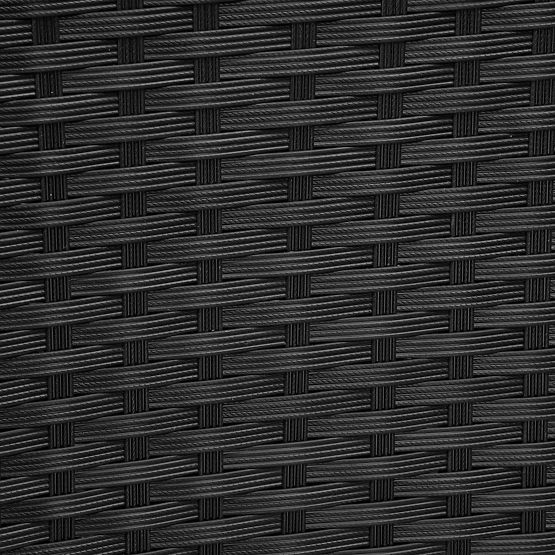 Ławka ogrodowa z technorattanu sofa CORDOBA czarna z beżowymi poduszkami