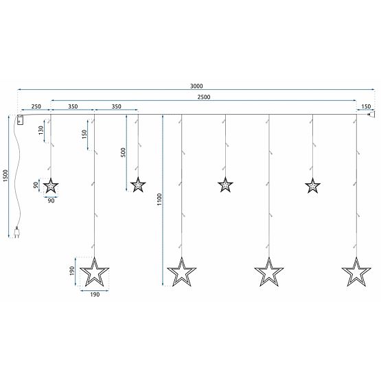 LED Kurtyna z Pilotem GL2004