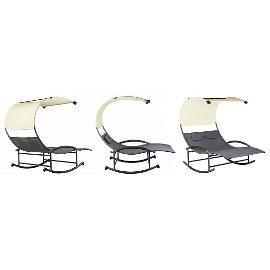 Leżak ogrodowy z baldachimem huśtawka