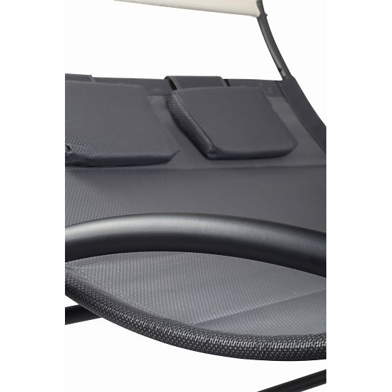 Leżak ogrodowy z baldachimem huśtawka