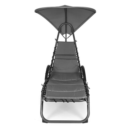 Leżak ogrodowy z dużym owalnym daszkiem ModernHome