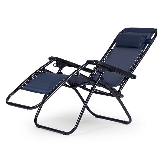 Leżak ogrodowy z regulowanym oparciem ZERO GRAVITY ModernHome - niebieski