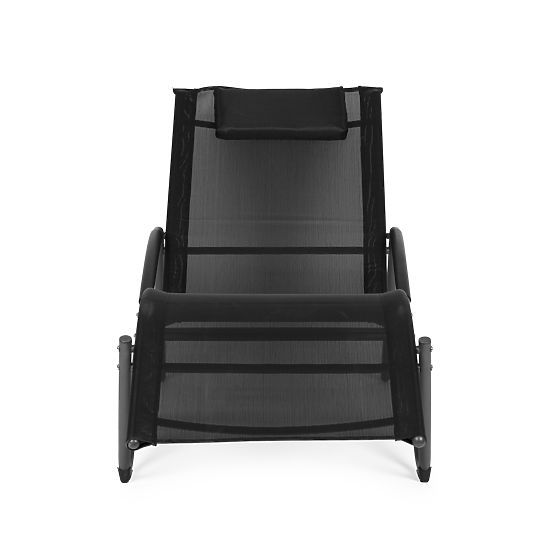 Leżak ogrodowy z zagłówkiem stalowa konstrukcja czarny MultiGarden
