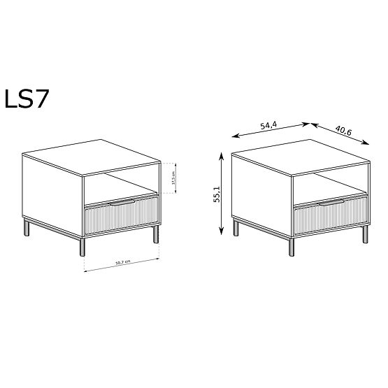 LINKaSTYLE stolik nocny LS7 kaszmir