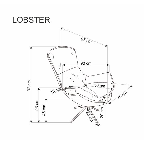 LOBSTER beżowy fotel relaksacyjny