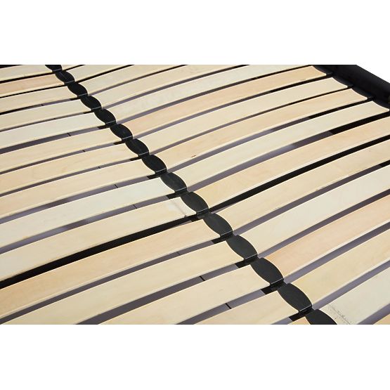 Łóżko tapicerowane z wysokim zagłówkiem PALLAZO czarne - 160x200 cm