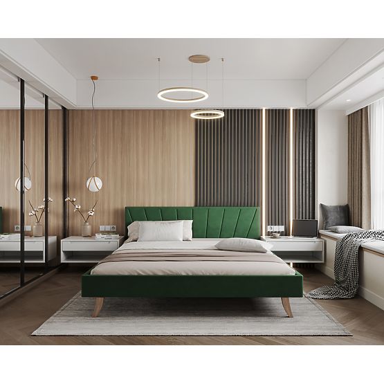 Łóżko tapicerowane HEAVEN 180 x 200 cm - Zielone