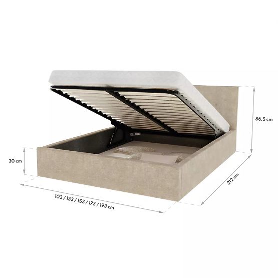 Łóżko tapicerowane TULSA 160 x 200 cm - Ciemnoniebieski