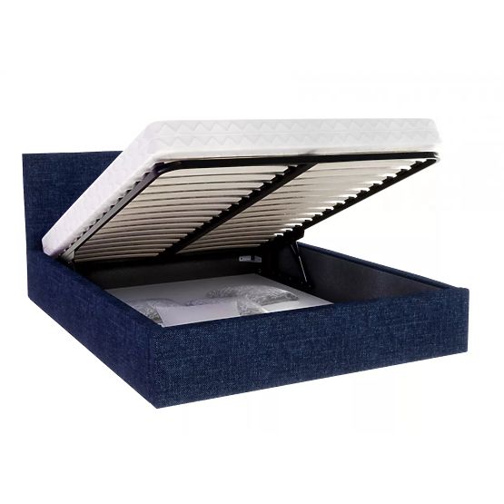 Łóżko tapicerowane TULSA 160 x 200 cm - Ciemnoniebieski