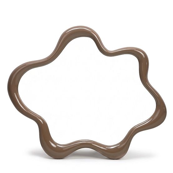 Lustro wiszące Izzi, nieregularne, jasnobrązowe/mocha, błyszczące