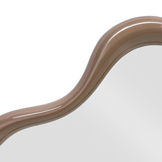Lustro wiszące Izzi, nieregularne, jasnobrązowe/mocha, błyszczące