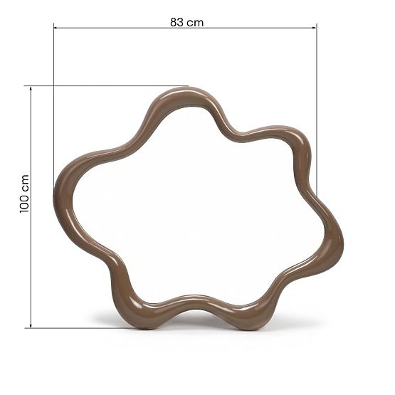 Lustro wiszące Izzi, nieregularne, jasnobrązowe/mocha, błyszczące