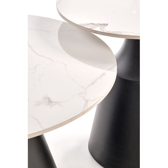 MAGNETA zestaw 2 ław, biały marmur / czarny (2szt=1szt)