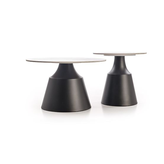 MAGNETA zestaw 2 ław, biały marmur / czarny (2szt=1szt)