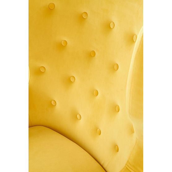 MARVEL żółty / naturalny fotel relaksacyjny