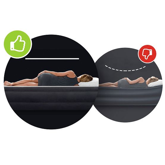 Materac dmuchany dla dwóch osób 191x137x25 cm łóżko z oparciem INTEX 64142